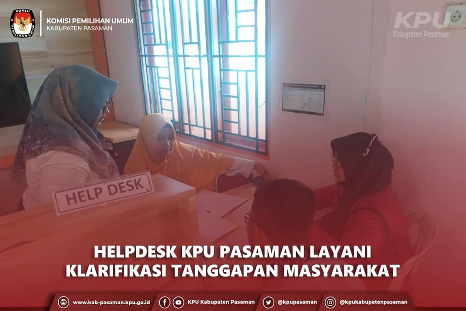 Helpdesk KPU Kab. Pasaman kembali menerima tanggapan masyarakat
